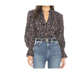 NWT  Free People Meant To Be Poet Sleeve Blouse  sz L